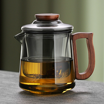 Kongfu tea suit teapot glass thickened high temperature resistant tea water separation tea household single pot filter 489