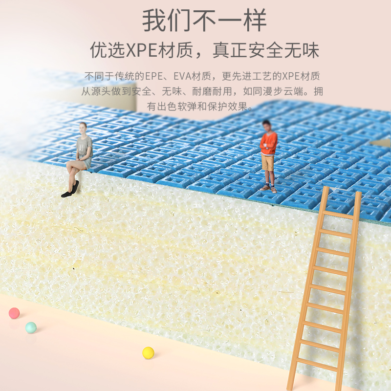 品高玩具旗舰店宝宝爬爬垫加厚2.5家用婴儿客厅无毒xpe儿童爬行垫拼接泡沫地垫子1