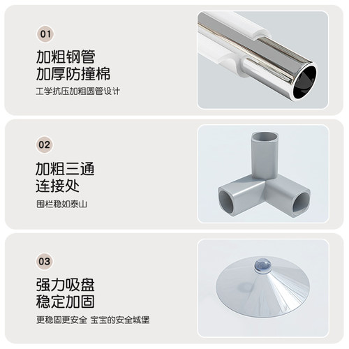 婴儿游戏围栏儿童地上室内家用安全学步栅栏宝宝爬行垫两用防护栏 - 图2