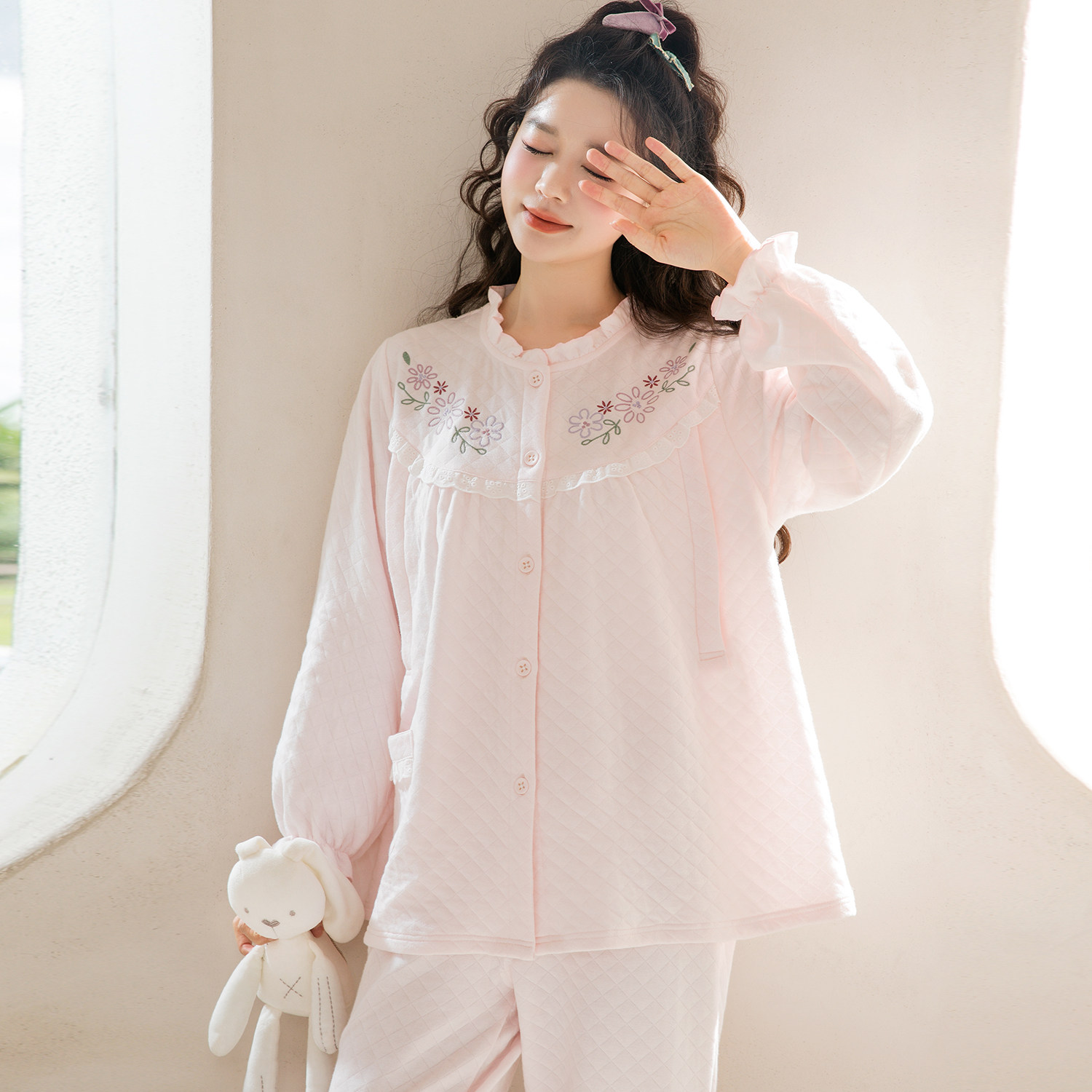 家时光月子服孕妇哺乳睡衣产后空气棉喂奶冬季外穿保暖产妇家居服,淘宝优惠券,粉丝福利购,淘宝优惠卷