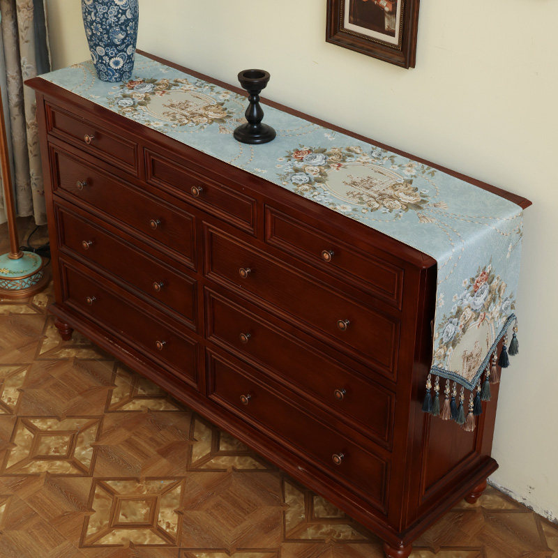 欧式桌旗轻奢高端奢华茶几装饰布长条美式电视柜五斗柜盖布高级感,淘宝优惠券,粉丝福利购,淘宝优惠卷