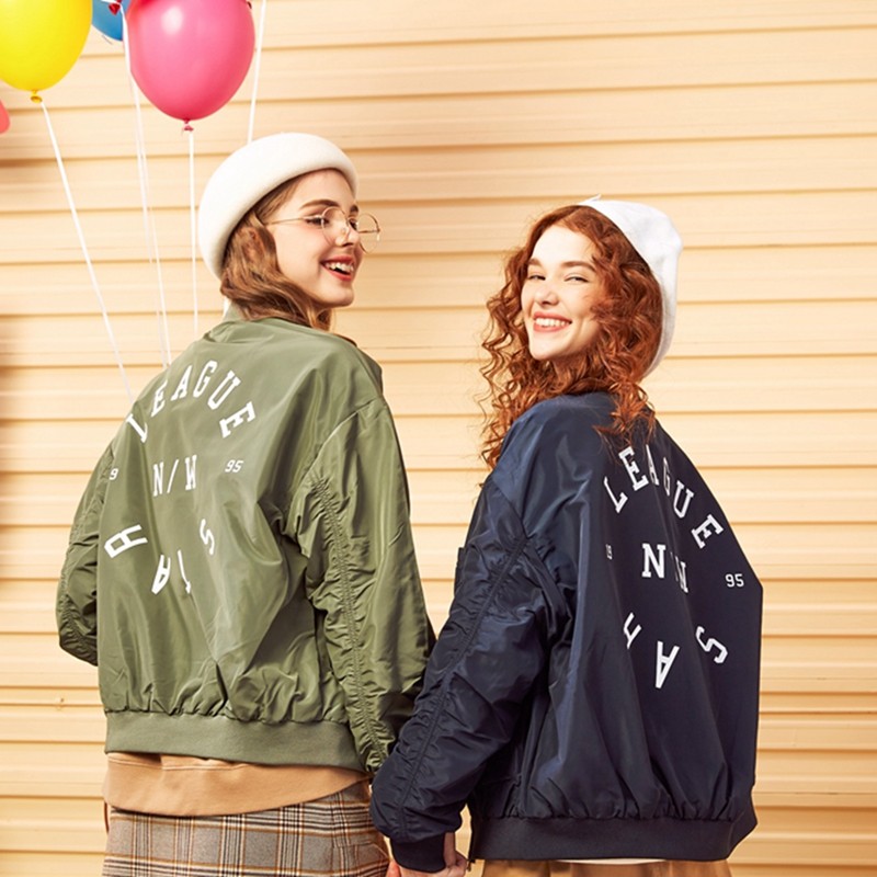 美特斯邦威飞行员女春装个性棒球服 metersbonwe霓尚短外套