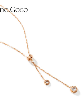 DODOGOGO小众设计感玫瑰金项链