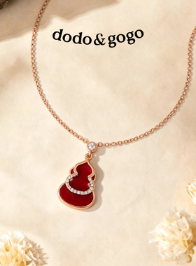 DODOGOGO红色镂空葫芦毛衣链女