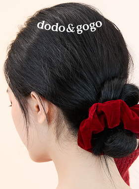DODOGOGO红色丝绒大肠发圈发饰女新年发绳头绳橡皮筋头饰新年礼物