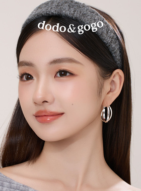 DODOGOGO轻奢交叉圈圈耳环女