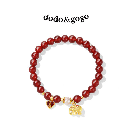 DODOGOGO红玛瑙手链女款轻奢小众精致手串红豆国风生日礼物送女友 - 图3