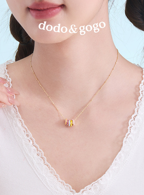 DODOGOGO合金锁骨链彩色圆圈吊坠