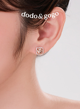 DODOGOGO几何方块锆石耳钉