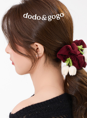 DODOGOGO秋冬针织蓝铃花发圈