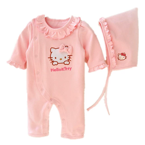 Hello Kitty, детское хлопковое боди для новорожденных для девочек, лонгслив, наряд маленькой принцессы, подходит для весны и осени