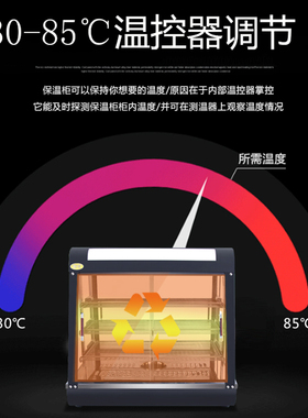 锦十邦台式商用加热展示柜玻璃柜