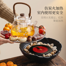 Winter day electric stove cooking tea electric pottery stove indoor home baking fire stove suit appliances full set of boiling teapot 2023 new