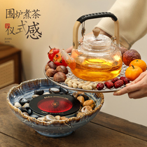 Winter walled oven cooking tea electric stove indoor home net red baking fire stove suit cooking teapot 2023 new appliance complete set