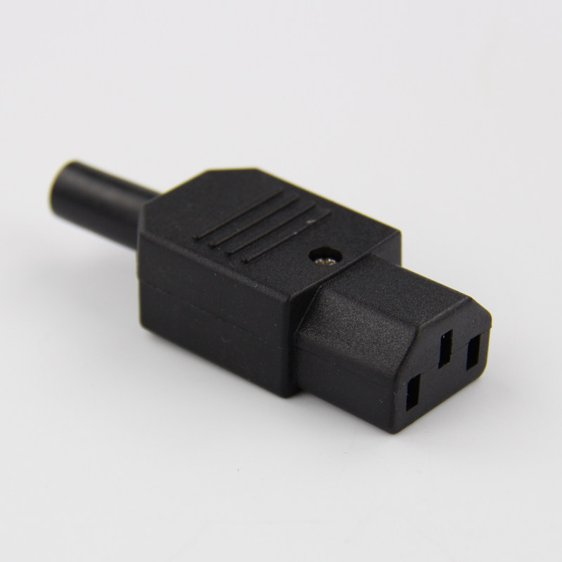 电动车充电品字插头插座纯铜三孔三针ac电源插头10a16a公母对接头