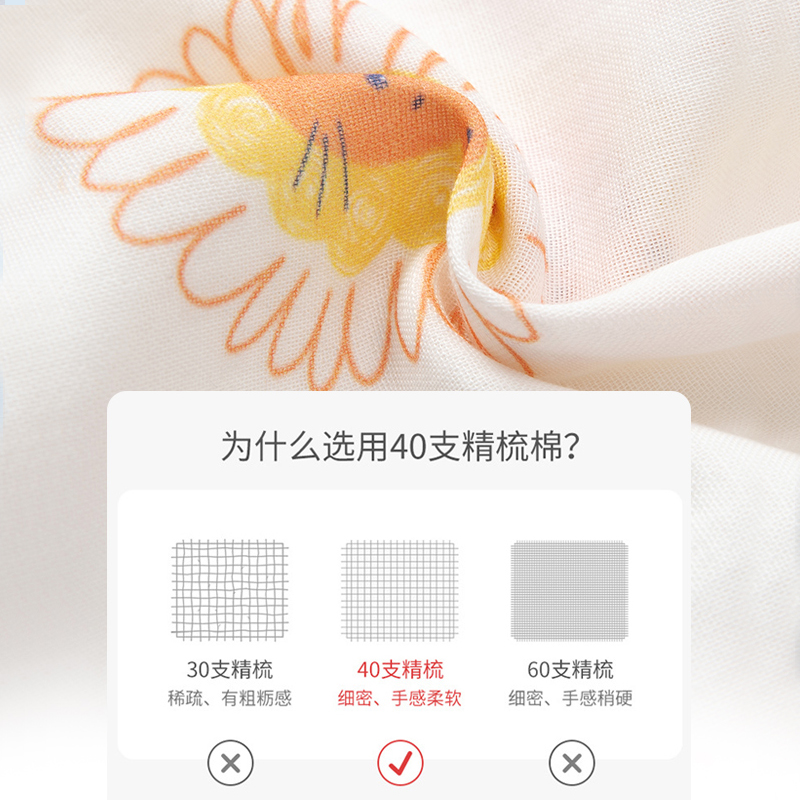 婴儿睡袋春夏季薄款宝宝儿童防踢被纯棉纱布短袖分腿睡衣四季通用