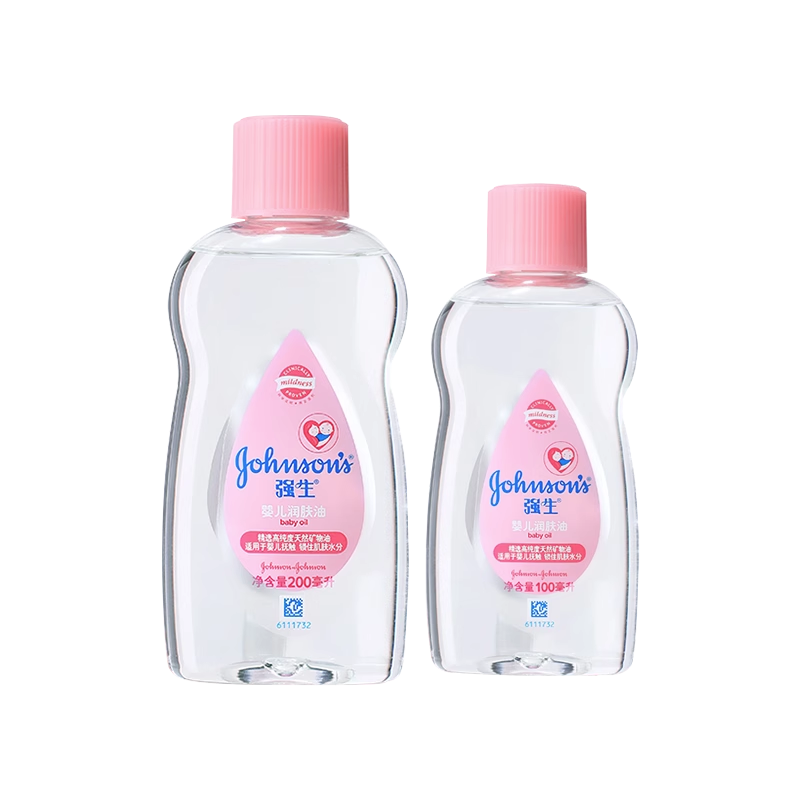 强生婴儿润肤油新生儿抚触油宝宝去头垢护肤按摩油婴儿油200ml