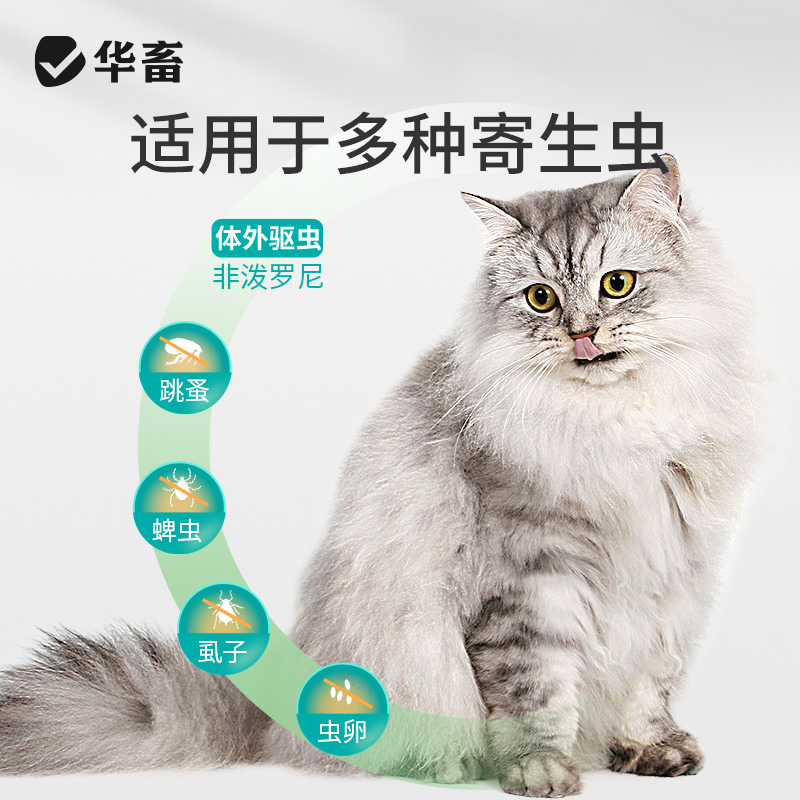华畜猫狗体外驱虫药跳蚤螨虫蜱虫虱子体内外一体小猫咪去除虫专用 - 图3