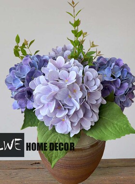 紫色绣球花仿真花假花家居装饰花束田园风轻奢高端花艺摆件装饰
