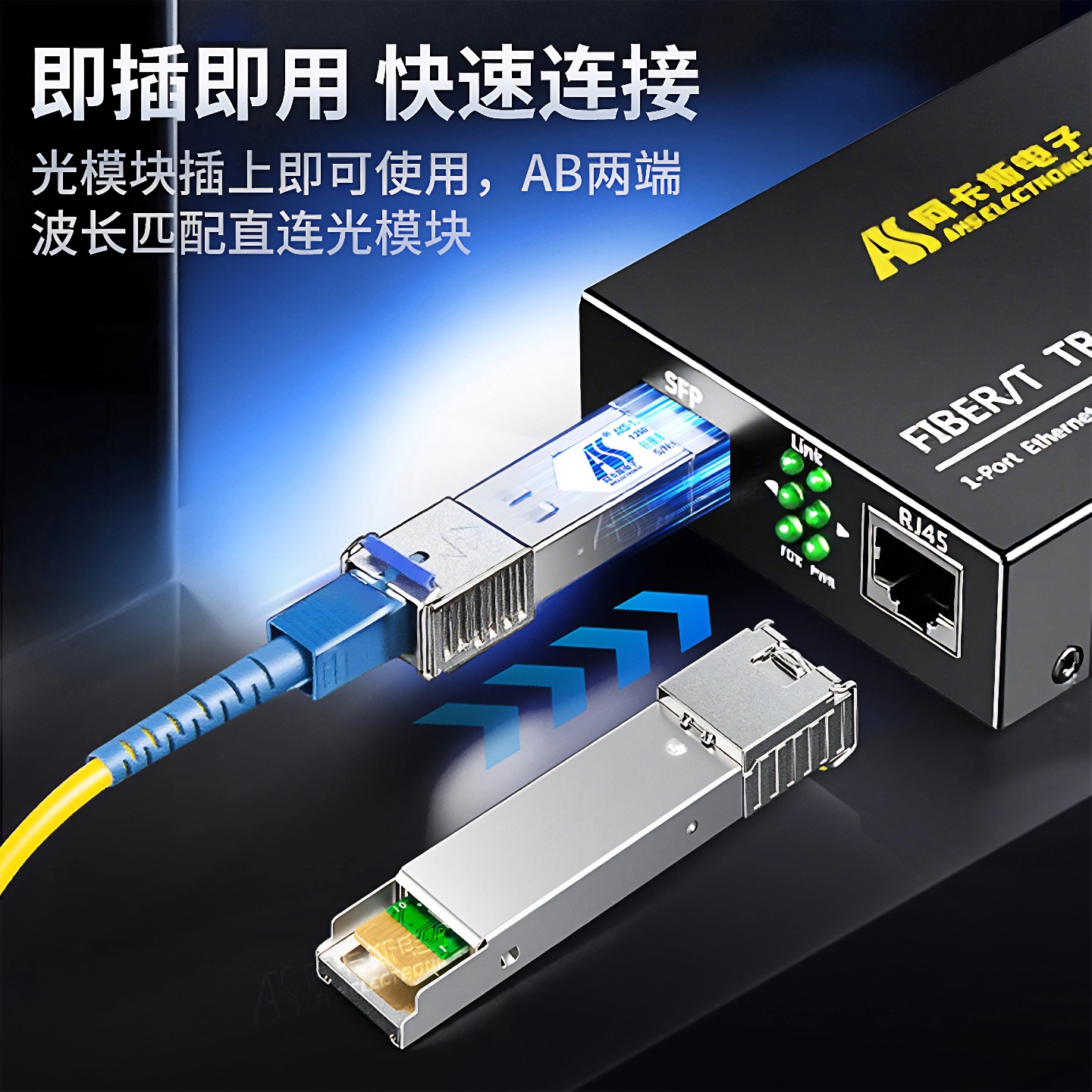 SFP千兆万兆光模块1.25G电口10G单模多模单纤双纤SC-LC-RJ45接口兼容华为华三思科锐捷交换机 阿卡斯电子 - 图2