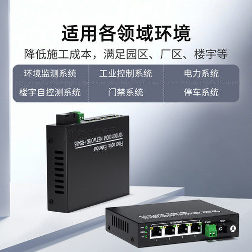阿卡斯电子 4路千兆网络光端机带RS485双向数据光纤收发器数字光端机网络数据光电转换器SC光口道路数据传输 - 图1