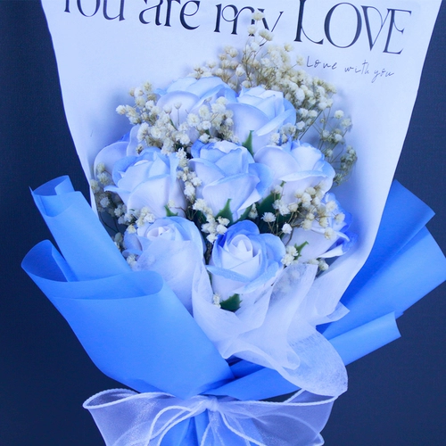 Интернет -знаменитость разбито День учителей Ice Blue, чтобы отправить учителя Роуз Букеты звезд, чтобы отправить подруги и подруги подарки на день рождения для вечных цветов