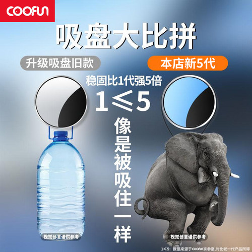 小圆镜后视镜汽车倒车神器盲区辅助镜反光镜360°吸盘式超清镜子 - 图2