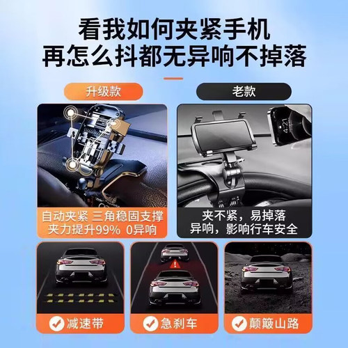 手机车载支架汽车内中控仪表台后视镜专用夹多功能导航车用支撑架 - 图1