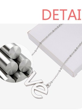 黑色希腊字母缪剪影 爱LOVE项链吊坠珠宝饰品