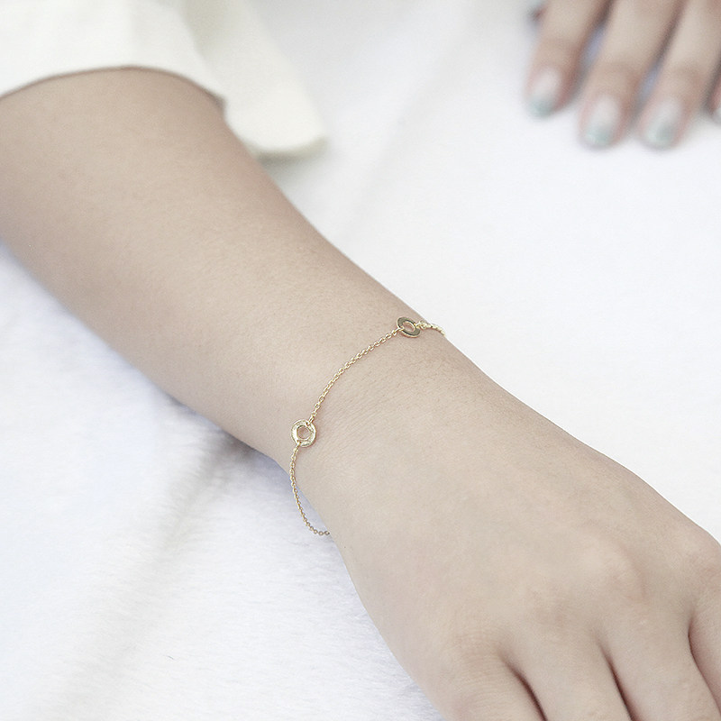 诗美洛双环学生韩版森系925银手链 诗美洛手链