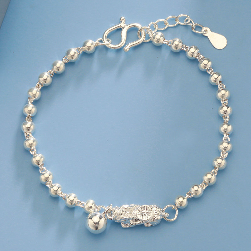 诗美洛貔貅佛珠链足银转运珠手串 诗美洛手链