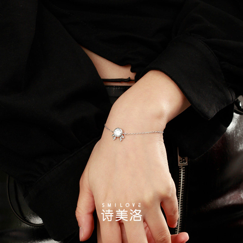 诗美洛一鹿有你d色莫桑石女手链 诗美洛手链