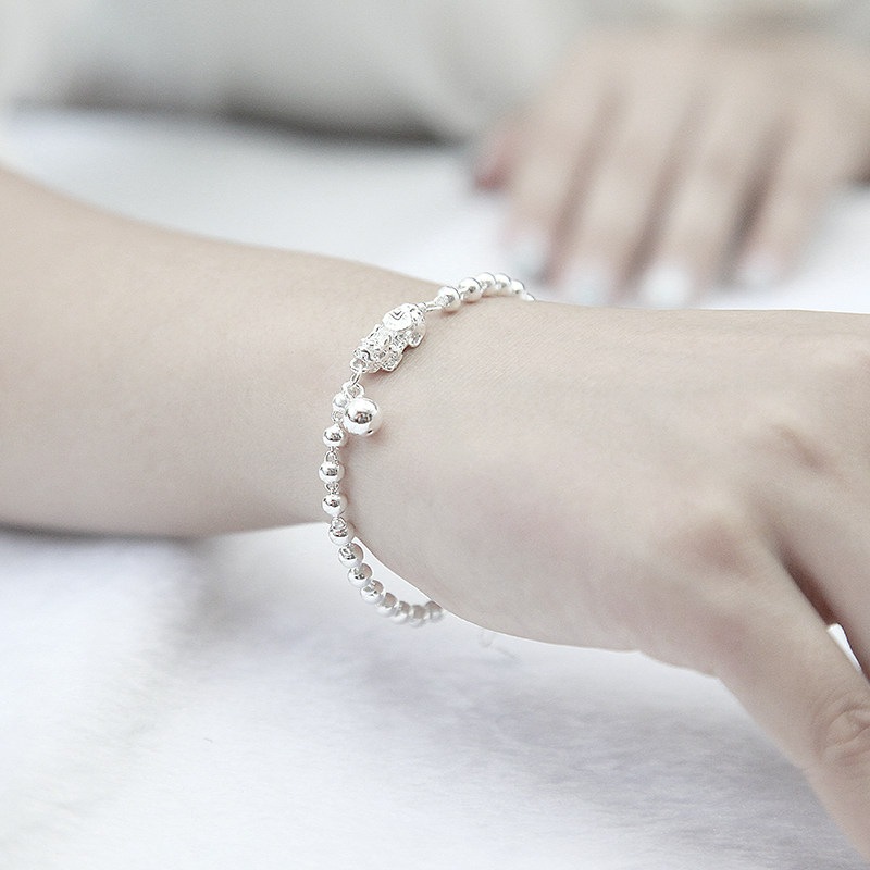 诗美洛貔貅佛珠链足银转运珠手串 诗美洛手链