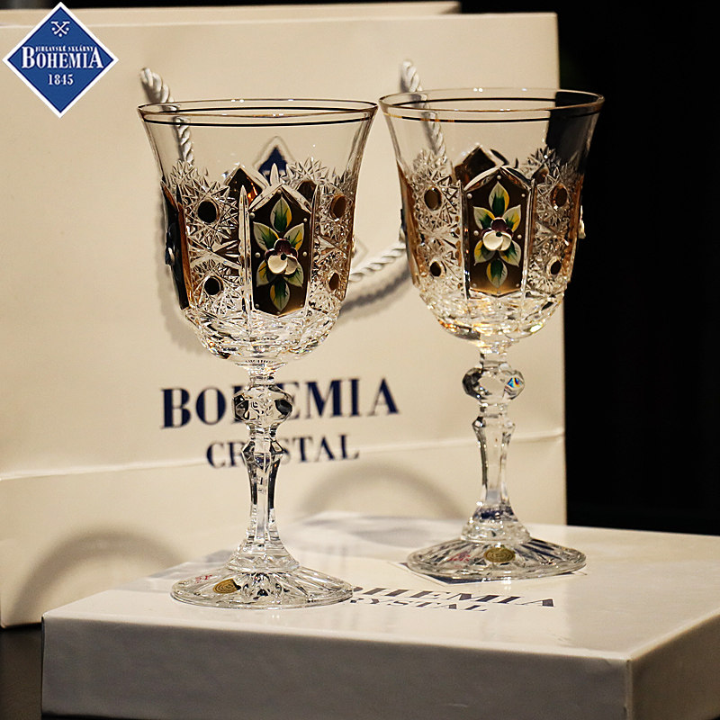 捷克进口BOHEMIA水晶玻璃轻奢高脚红白葡萄酒杯香槟杯子礼盒套装,淘宝优惠券,粉丝福利购,淘宝优惠卷