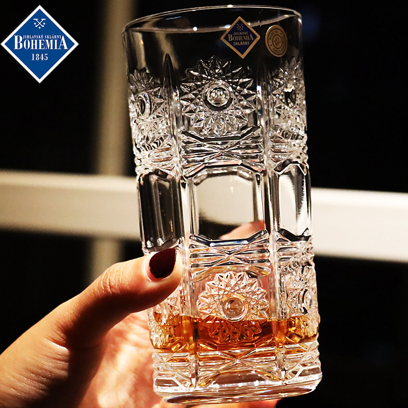 捷克BOHEMIA进口水晶玻璃xo威士忌杯洋酒杯刻花高水杯果汁饮料杯,淘宝优惠券,粉丝福利购,淘宝优惠卷