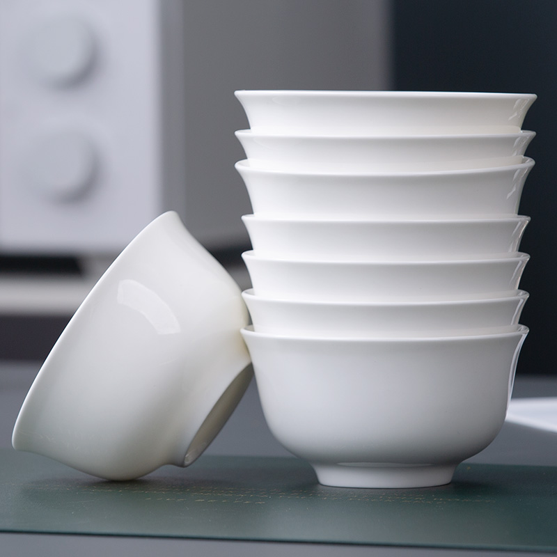 唐山骨瓷碗家用吃饭碗单个简约纯白瓷碗餐具微波炉米饭碗面碗汤碗 - 图0
