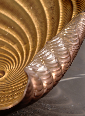 轻奢金色果盘玻璃高级感别墅样板间餐桌摆件设计师推荐家居装饰品