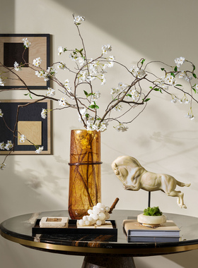 轻奢流金渐变玻璃花瓶客厅摆件