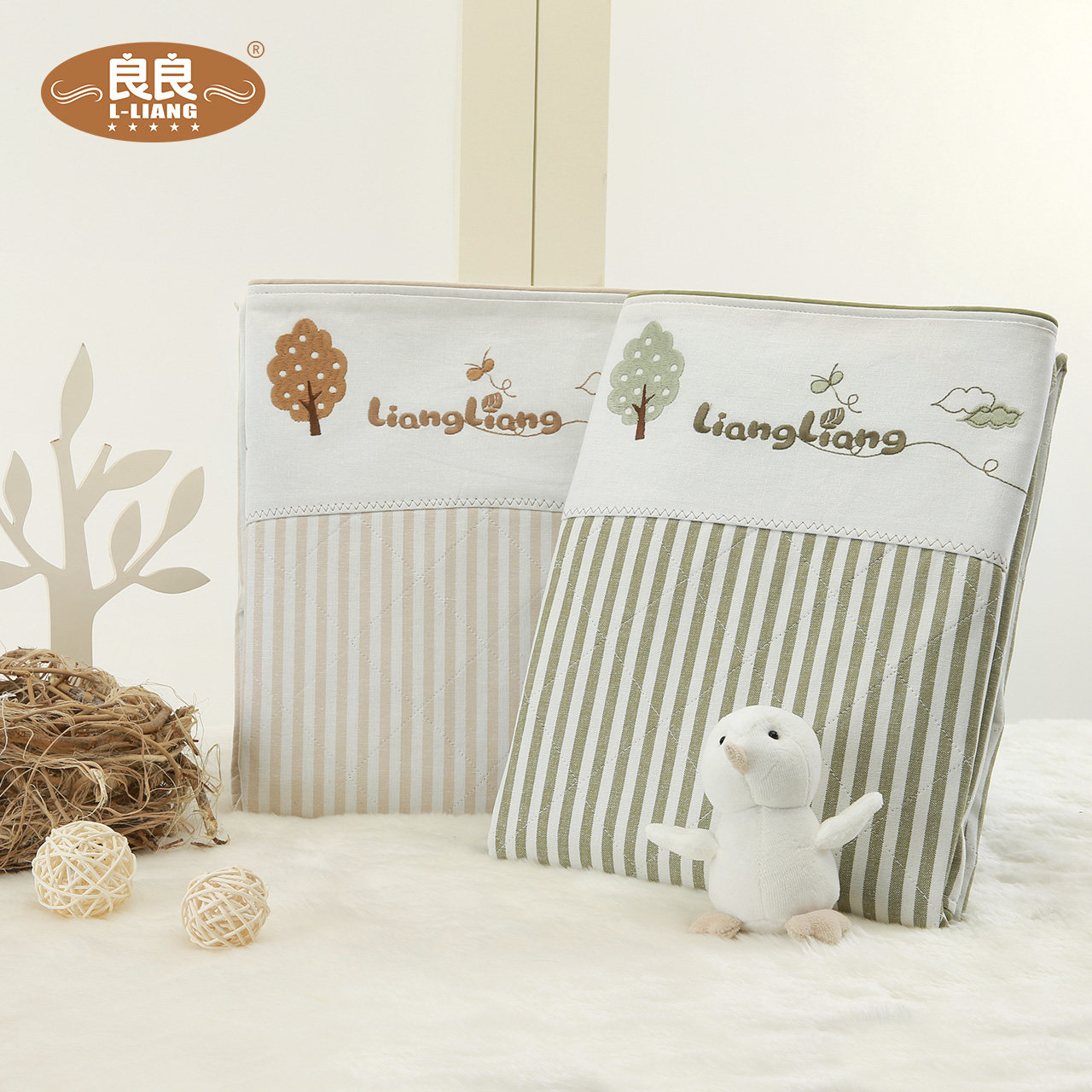 良良麻棉单婴儿防水防漏宝宝床单 素贝母婴隔尿床垫