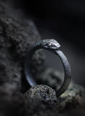 乌洛波洛斯纯银925复古风做旧衔