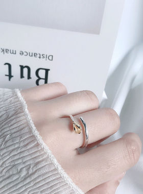 s925纯银玉兰花戒指韩版CHIC简约