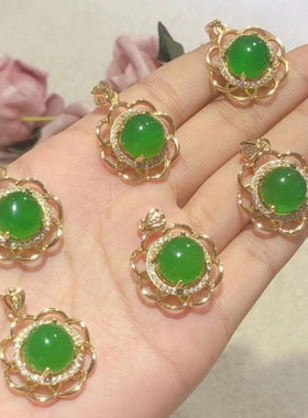 【好运】新款蛋面镶嵌锁骨链绿色