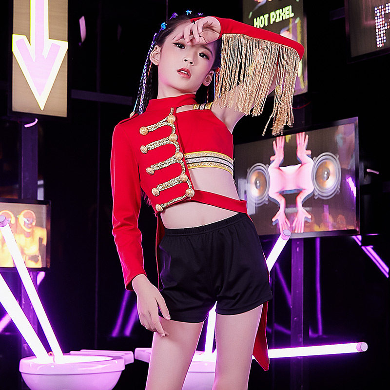 Girls T High End Show Character Clothing Fashion Personality Less Children Child Child Model Jazz Dance Costume Dance Clothing