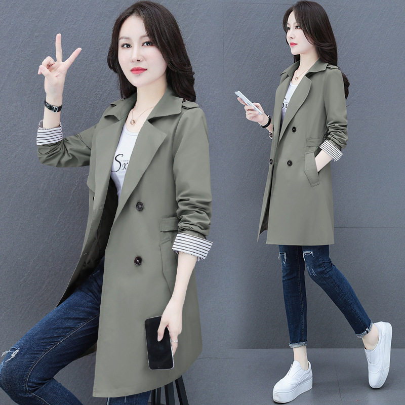 媚娇兰ol修身显瘦百搭小个子中长款 媚娇兰风衣