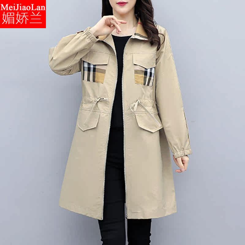 大码女装2020春秋外穿时尚气质风衣 媚娇兰大码女装