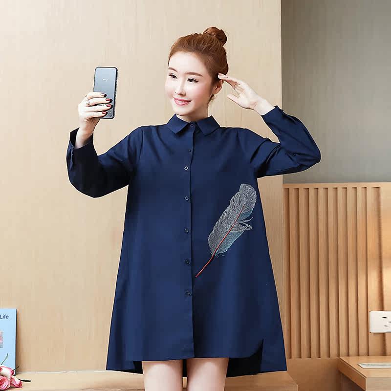 2019秋季新款大码女装宽松韩版衬衣 媚娇兰大码女装