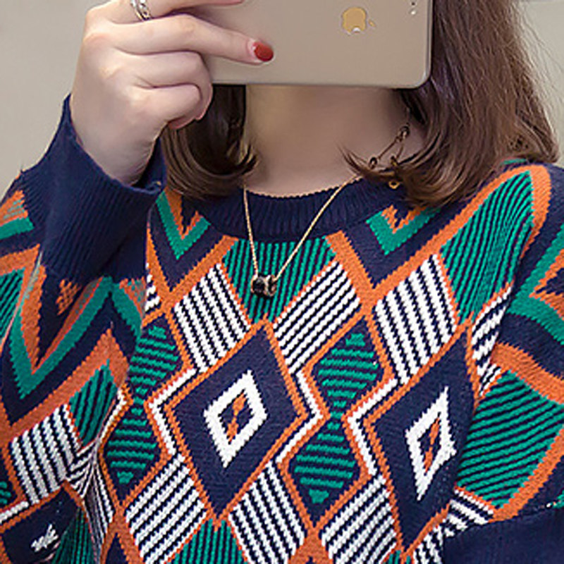 女中长款2020新款宽松显瘦韩版毛衣 媚娇兰大码女装