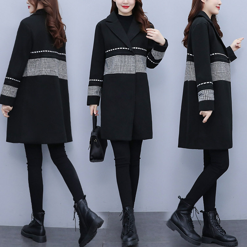 媚娇兰大码外套2021新款简约ol呢子 媚娇兰风衣