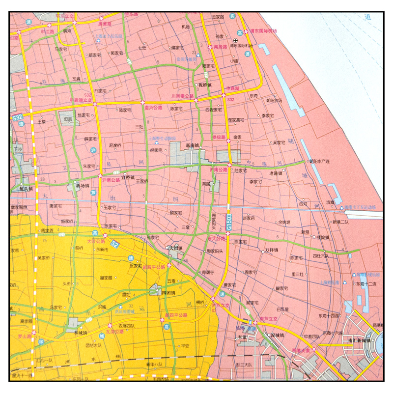 上海市地图挂图 2024新版防水覆膜约1.1米*0.8米上海交通地图挂绳装高清印刷交通行政区划气候地形特征星球出版社-图2