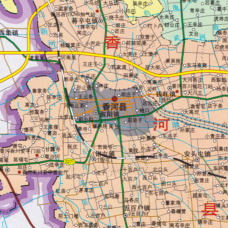 廊坊市地图河北省廊坊市交通旅游地图城区地图政区图湖南地图出版社折叠地图携带方便-图2